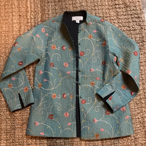 SAM’S HILU’S classic’s silk embroidered quilted reversible jacket NWOT XS - Picture 10 of 12